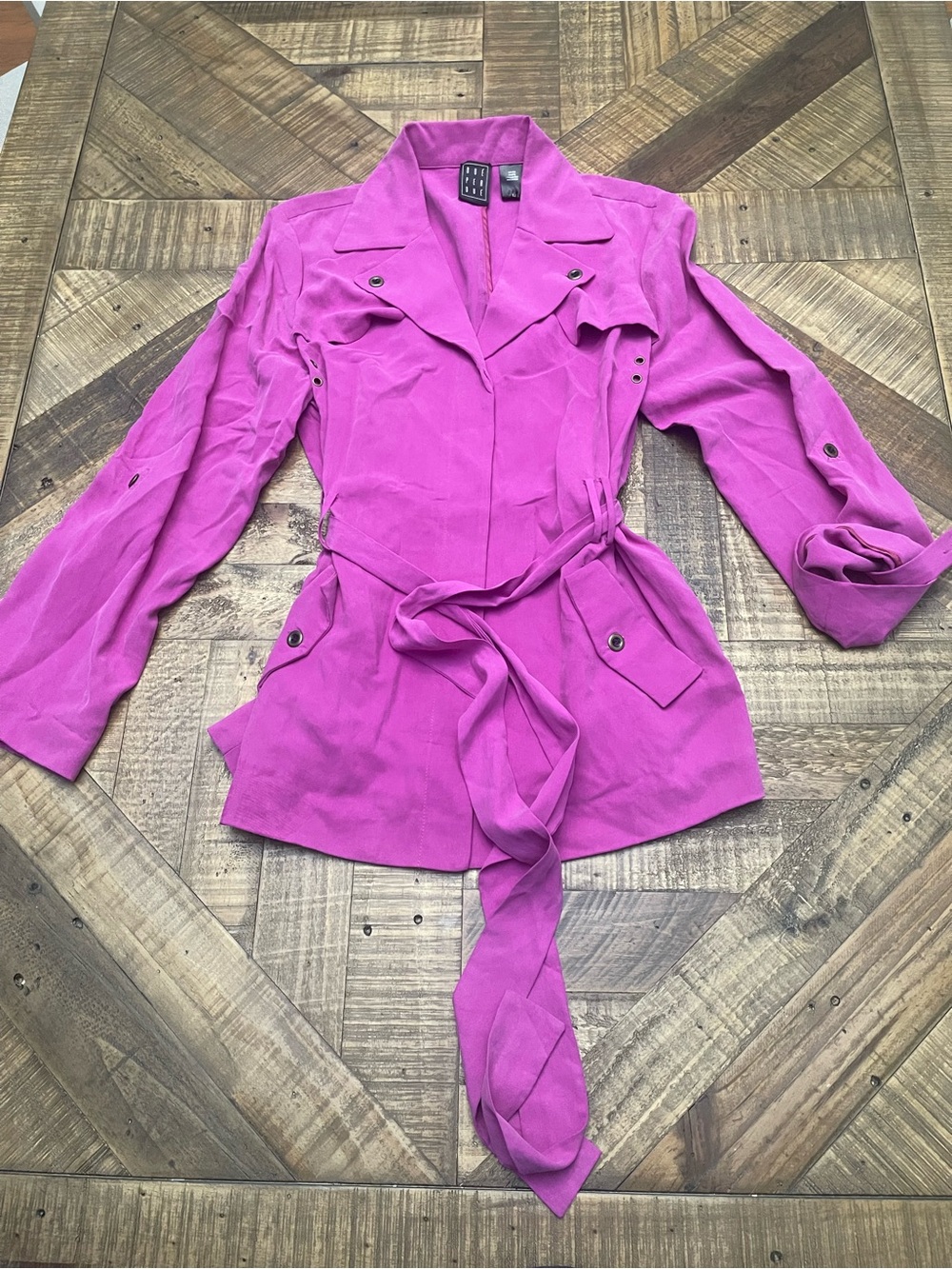 Vintage Dué Per Dué 100% Pure Silk Utility Trench Jacket